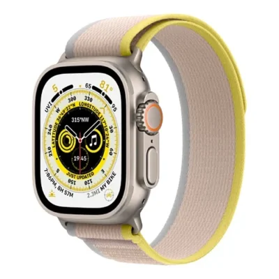 Смарт-годинник Apple Watch Ultra GPS + Cellular 49mm Titanium Case with Yellow/Beige Trail Loop - M/L (MQF23/MQFU3) - image 1