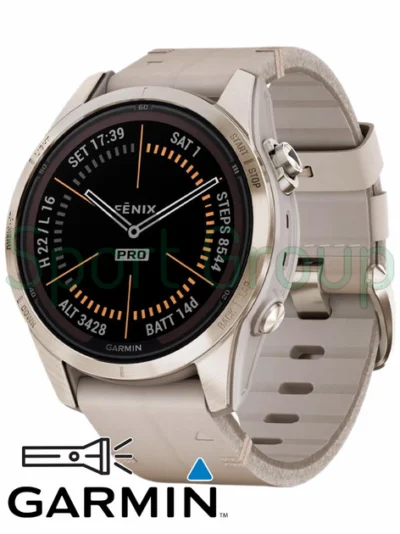 Смарт-годинник Garmin Fenix 7S Pro Sapphire Solar Soft Gold w. Limestone L. Band (010-02776-30) - image 1