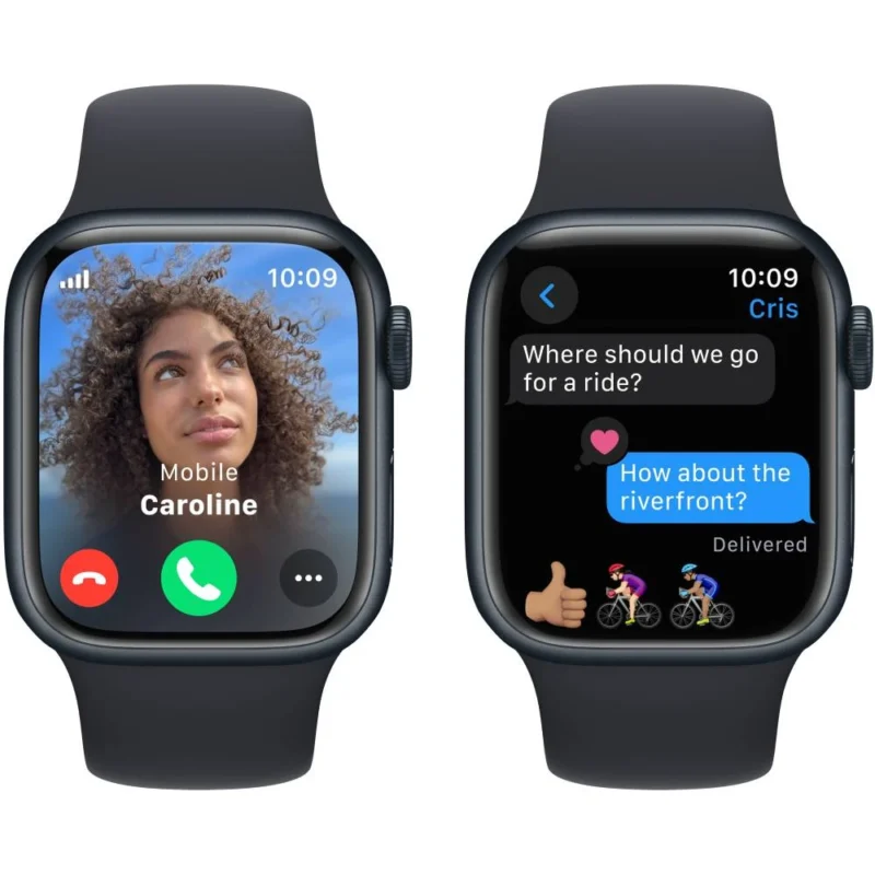 Смарт-годинник Apple Watch Series 9 GPS + Cellular 45mm Midnight Alu. Case w. Midnight S. Band - M/L (MRMD3) - image 3