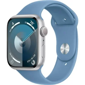 Смарт-годинник Apple Watch Series 9 GPS + Cellular 45mm Silver Alu. Case w. Storm Blue S. Band - M/L (MRMH3) - image 1