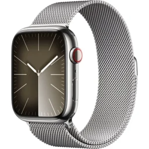 Смарт-годинник Apple Watch Series 9 GPS + Cellular 41mm Silver S. Steel Case w. Silver Milanese Loop (MRJ43) - image 1