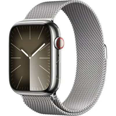 Смарт-годинник Apple Watch Series 9 GPS + Cellular 41mm Silver S. Steel Case w. Silver Milanese Loop (MRJ43) - image 1
