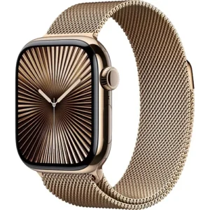 Смарт-годинник Apple Watch Series 10 GPS + Cellular 42mm Gold Titanium Case w. Starlight Sport Band - S/M (MX063) - image 1