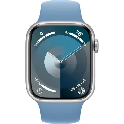Смарт-годинник Apple Watch Series 9 GPS + Cellular 45mm Silver Alu. Case w. Storm Blue S. Band - M/L (MRMH3) - image 2