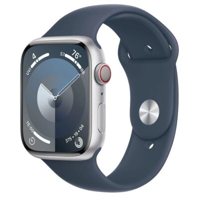 Смарт-годинник Apple Watch Series 9 GPS + Cellular 41mm Silver Alu. Case w. Storm Blue S.Band - S/M (MRHV3) - image 1