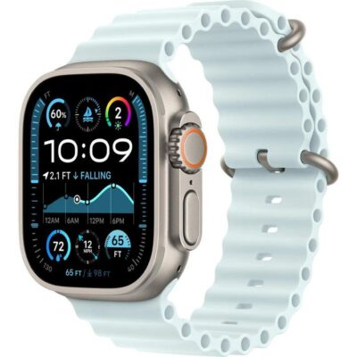 Ремінець Apple Ocean Band Ice Blue - Natural Titanium Finish для Watch 44/45/46/49mm (MXTF3) - image 1