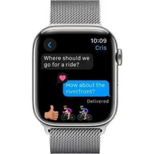 Смарт-годинник Apple Watch Series 9 GPS + Cellular 41mm Silver S. Steel Case w. Silver Milanese Loop (MRJ43) - image 4
