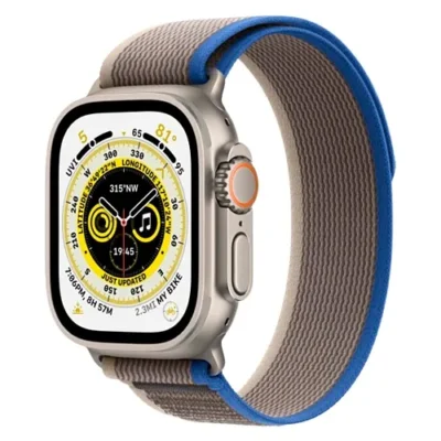 Смарт-годинник Apple Watch Ultra GPS + Cellular 49mm Titanium Case with Blue/Gray Trail Loop - M/L (MQF33/MQEJ3/MQFV3) - image 1