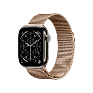 Смарт-часы Apple Watch Series 11 GPS + Cellular 42mm Natural Tit. Case w. Gold Milanese Loop (MF9H4+MGJ04) - image 1