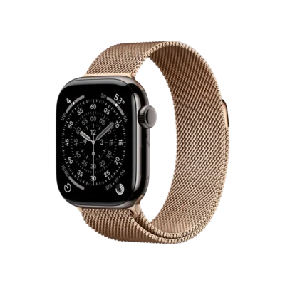 Смарт-часы Apple Watch Series 11 GPS + Cellular 42mm Slate Tit. Case w. Gold Milanese Loop (MF9K4+MGJ04) - image 1