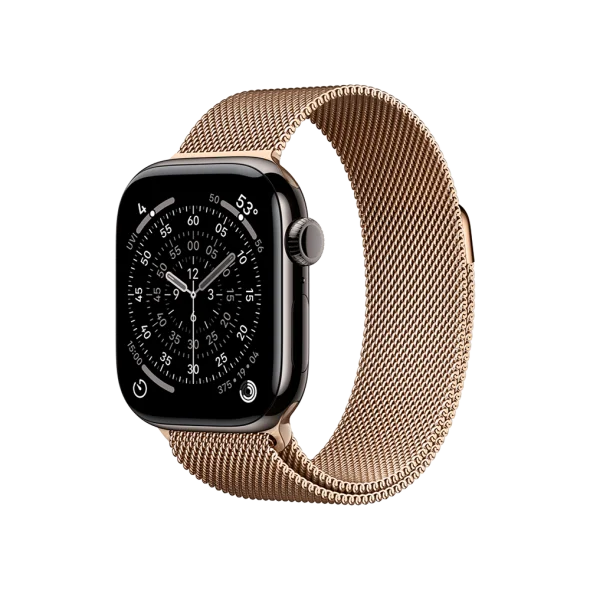 Смарт-часы Apple Watch Series 11 GPS + Cellular 42mm Slate Tit. Case w. Gold Milanese Loop (MF9K4+MGJ04) - image 1 Смарт-часы Apple Watch Series 11 GPS + Cellular 42mm Slate Tit. Case w. Gold Milanese Loop (MF9K4+MGJ04) - image 1