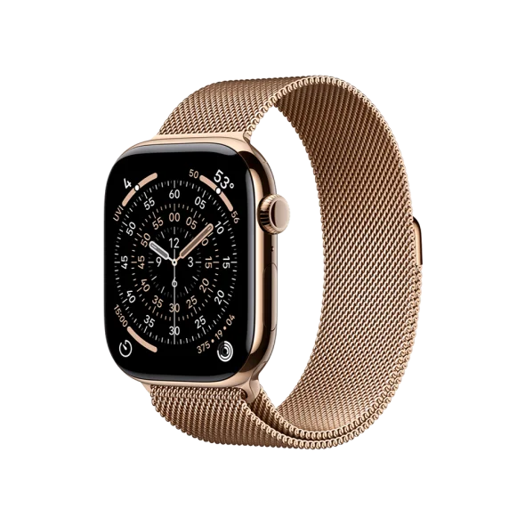 Смарт-часы Apple Watch Series 11 GPS + Cellular 46mm Gold Tit. Case w. Gold Milanese Loop – M/L (MFD84) - image 1 Смарт-часы Apple Watch Series 11 GPS + Cellular 46mm Gold Tit. Case w. Gold Milanese Loop – M/L (MFD84) - image 1