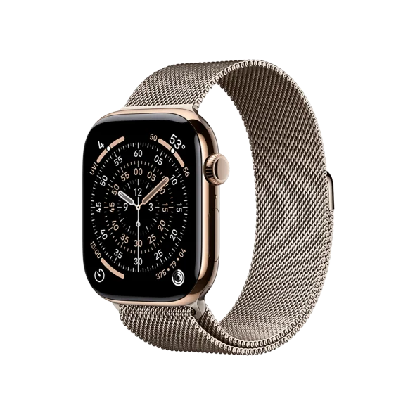 Смарт-часы Apple Watch Series 11 GPS + Cellular 46mm Gold Tit. Case w. Natural Milanese Loop – S/M (MFC34+MGJ24) - image 1 Смарт-часы Apple Watch Series 11 GPS + Cellular 46mm Gold Tit. Case w. Natural Milanese Loop – S/M (MFC34+MGJ24) - image 1
