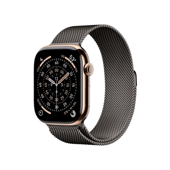 Смарт-часы Apple Watch Series 11 GPS + Cellular 46mm Gold Tit. Case w. Slate Milanese Loop – M/L (MFC34+MGJ74) - image 1 Смарт-часы Apple Watch Series 11 GPS + Cellular 46mm Gold Tit. Case w. Slate Milanese Loop – M/L (MFC34+MGJ74) - image 1