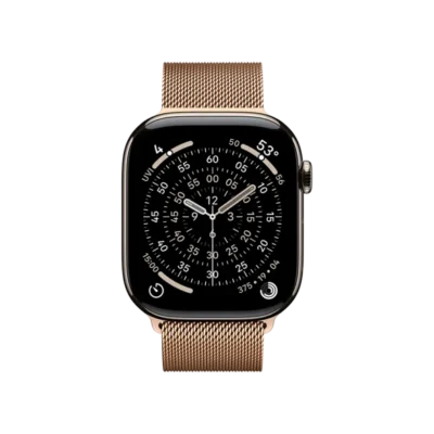 Смарт-часы Apple Watch Series 11 GPS + Cellular 46mm Natural Tit. Case w. Gold Milanese Loop – M/L (MFAY4+MGJ54) - image 1