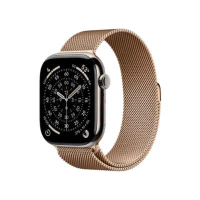 Смарт-часы Apple Watch Series 11 GPS + Cellular 46mm Natural Tit. Case w. Gold Milanese Loop – S/M (MFAY4+MGJ44) - image 1