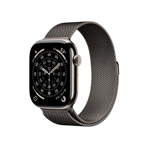 Смарт-часы Apple Watch Series 11 GPS + Cellular 46mm Natural Tit. Case w. Slate Milanese Loop – M/L (MFAY4+MGJ74) - image 1 Смарт-часы Apple Watch Series 11 GPS + Cellular 46mm Natural Tit. Case w. Slate Milanese Loop – M/L (MFAY4+MGJ74) - image 1