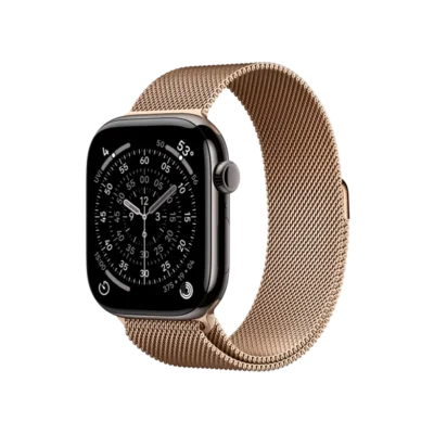 Смарт-часы Apple Watch Series 11 GPS + Cellular 46mm Slate Tit. Case w. Gold Milanese Loop – M/L (MFC14+MGJ54) - image 1