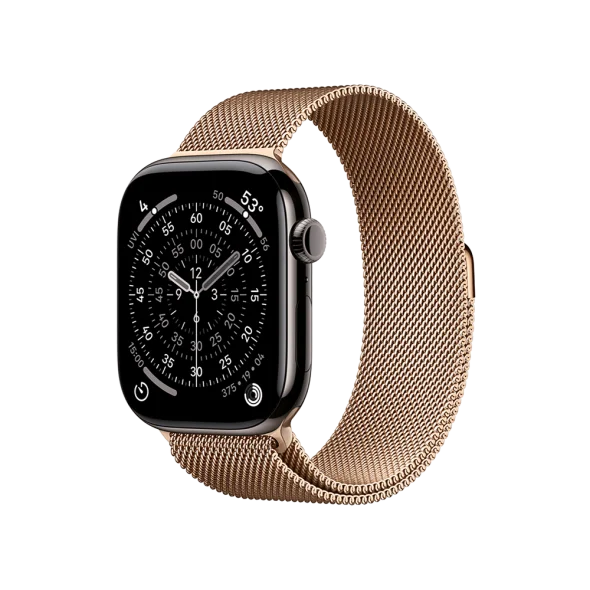 Смарт-часы Apple Watch Series 11 GPS + Cellular 46mm Slate Tit. Case w. Gold Milanese Loop – M/L (MFC14+MGJ54) - image 1 Смарт-часы Apple Watch Series 11 GPS + Cellular 46mm Slate Tit. Case w. Gold Milanese Loop – M/L (MFC14+MGJ54) - image 1